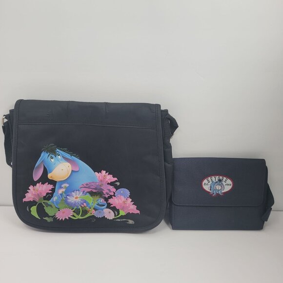 Disney Eeyore Black Messenger Bag & Eeyore Black Adjustable Fanny Pack - Picture 1 of 12